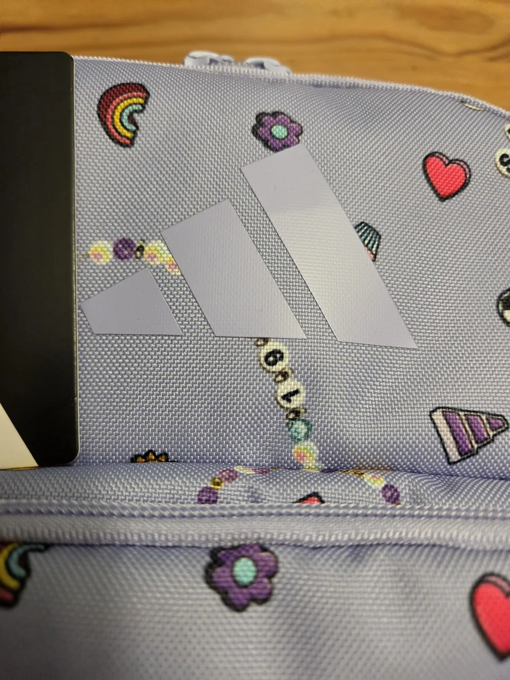 adidas Lavender Girls Lunch Bag with Colorful Emoji Print